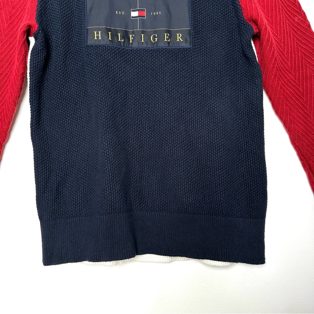 Tommy Hilfiger Retro Flag Colour Block Preppy Collegiate Cotton Sweater - Picture 6 of 12